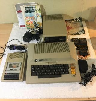 Vintage Atari 800,  810 And 410 Gaming Personal Computer Bundle