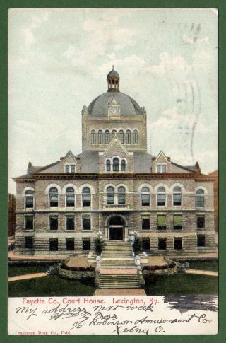 Lexington,  Ky 1907 Vintage Ppc - Fayette Co.  Court House.  Lexington,  Ky.