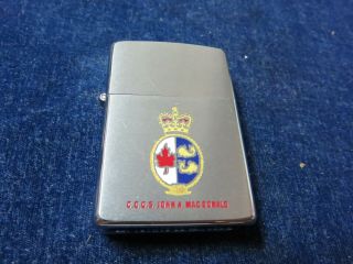 Orig Vintage " Zippo " Lighter " Ccgs John A Macdonald " Canadian Coast Guard