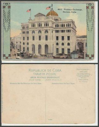 Cuba Havana Produce Exchange Vintage Postcard