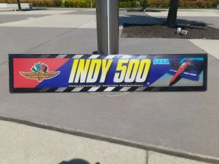 C.  1990s Vintage Indy 500 Sega Sign Plastic Indianapolis Motor Speedway Very Rare