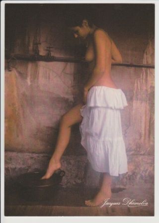 Postcard Pinup Risque Nude Girl Bathing Very Rare Vintage Postcard 11112