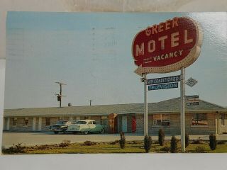 Vintage Postcard Greer Motel Evansville Indiana 1950 