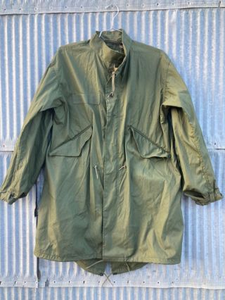 Us Army Cold Weather Parka Coat X - Small So - Sew Sateen Dla100 - 85 - C - 0686 Usa Vtg