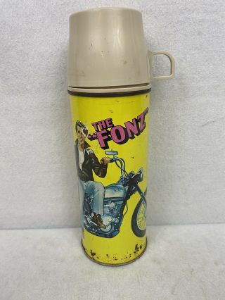 Vintage 1976 The Fonz Thermos From Happy Days Fonzie Bottle 2272 King Seeley