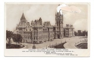 Vintage Postcard Dominion Parliament Blds Ottawa.  Rubber Cds Ducklington 1912