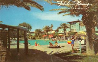 Fabulous Flamingo Hotel,  Las Vegas,  Nv Roadside Pool C1950s Vintage Postcard