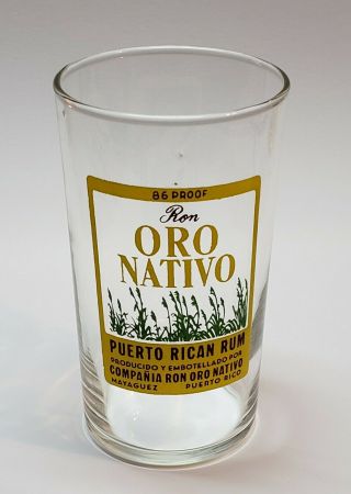 Vintage Glass / Ron Oro Nativo / Mayaguez Puerto Rico / 1940 