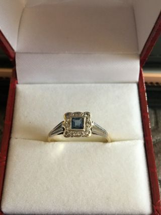 18 Ct Gold Vintage Sapphire And Diamond Ring