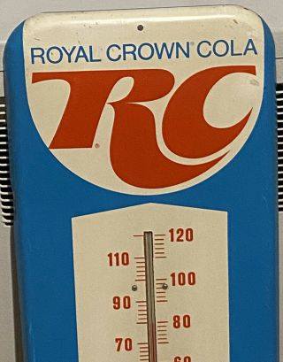 Rare Vintage Antique RC Cola Royal Crown Thermometer Metal Tin Advertising Sign 2