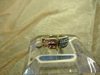 Vintage 14k Gold Pink Tourmaline And Diamond Size 7 Ring