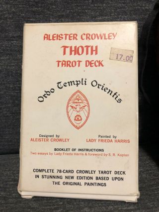 Rare Vintage Aleister Crowley Thoth Tarot Cards Deck W/ Wool Boho Carrying Bag