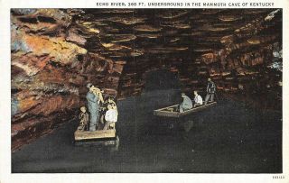 Echo River Mammoth Cave Of Kentucky Vintage Postcard Ca 1940s