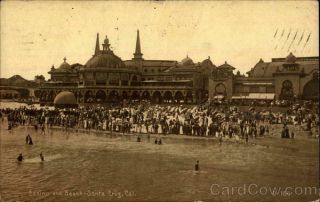 1911 Santa Cruz,  Ca Casino And Beach California Antique Postcard 1c Stamp Vintage