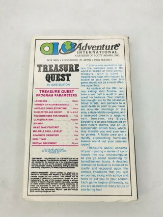 Treasure Quest Atari 400 Home Computers Adventure International vintage game 2