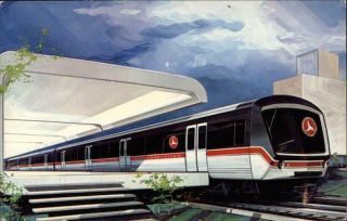 Subway Rapid Rail Cars Chrome Postcard Vintage Post Card