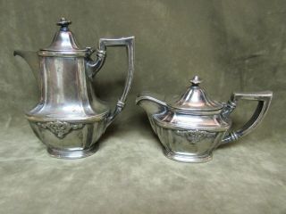 Vintage Silver Plate Baker Hotel Small Coffee Pot And Teapot Gorham Metal Co