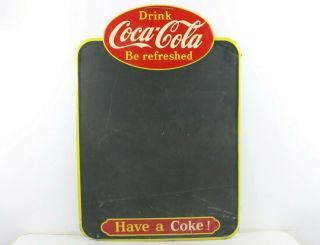 Vintage 1957 Coca - Cola Menu Board Sign Tin Chalkboard Advertising