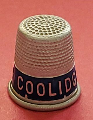 1924 Coolidge And Dawes Presidential Campaign Advertising Souvenir Thimble