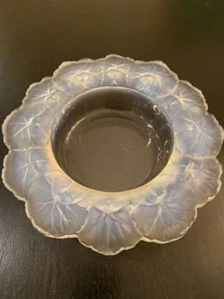 Vintage Lalique Crystal Honfleurs Opalescent Art Glass Bowl