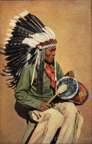 Native American Santa Fe,  Nm Pueblo Indian Drummer Mexico J.  R.  Willis Vintage