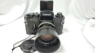Vintage Canon F - 1 Black Body Slr 35mm Camera W/canon 50mm F1.  4 S.  S.  C.  Lens,