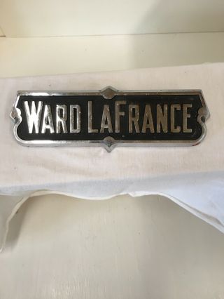 Vintage Rare Ward Lafrance Fire Truck Emblem Name Plate Some Pitting On Face