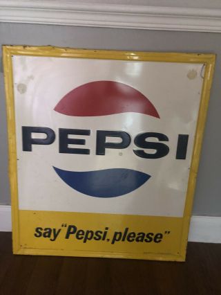Vintage Rare Pepsi ‘say Pepsi Please’ Metal Sign