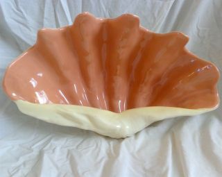 Vintage 16 " Large Ceramic Giant Clam Shell - - Catalina/gladding Mcbean - - Rare