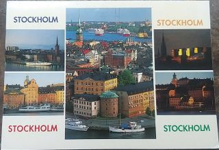 Rare Vintage Postcard - Stockholm Multiview - Capital Of Sweden
