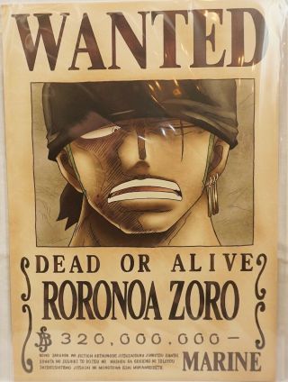 One Piece Wanted Poster Zoro News Official Mugiwara Store F/s