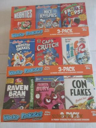 2012 Topps Wacky Packages Set Of 9 Cereal Boxes Stickers Ans 9 Factory