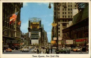 York,  Ny Times Square Postage Stamp Machine Co.  Chrome Postcard Vintage
