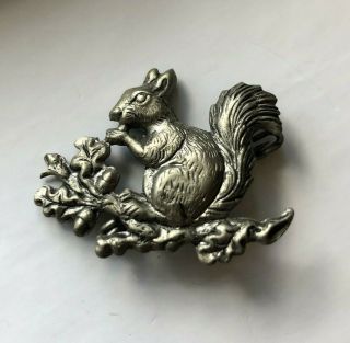 Vintage Metal Squirrel On A Branch Bavarian Hat Pin
