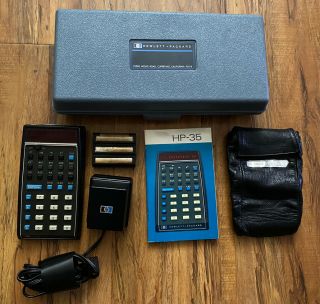 Hp - 35 Vintage Hewlett Packard Scientific Calculator Hp 35 W/case,  Ac Adapter