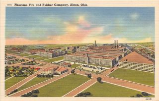 Akron Oh 1948 Aerial View Of Firestone Tire & Rubber Company Vintage Gem,  491