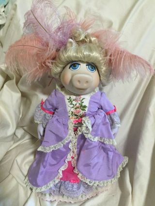 Miss Piggy As Marie Antoinette Muppet Porcelain Doll 1983 E - 3038