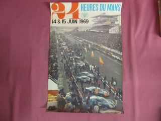 Vintage 24 Heures Du Mans 1969 Racing Poster