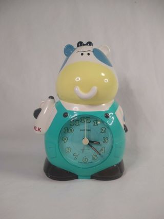 Vintage Rhythm Cow Talking Alarm Clock Japan Wake Up Don’t Sleep Your Life Away
