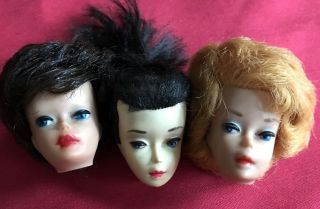 . 3 Vintage Barbie Doll 3 Heads / Mattel Tlc