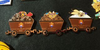 2002 Salt Lake Olympic Pin Mascots Coal Cars Set Of 3