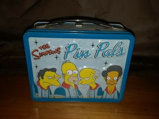 2001 N.  E.  C.  A.  The Simpsons Pin Pals Metal Lunchbox With Thermos Lunch Box Homer