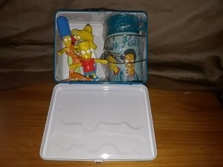 2001 N.  E.  C.  A.  The Simpsons Pin Pals Metal Lunchbox with Thermos Lunch Box Homer 2