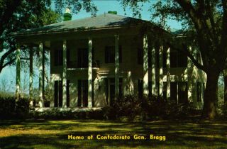 Vintage Postcard Home Of Civil War Confederate Gen.  Braxton Bragg Mobile Al