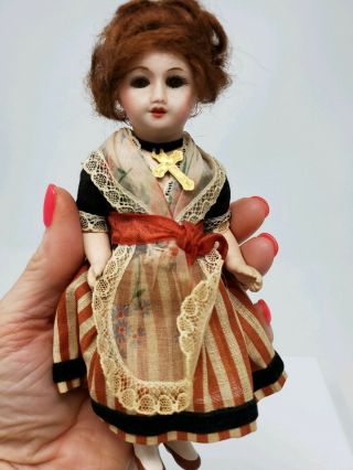 Antique Bisque Unis France 301 Dollhouse 6 " Girl Doll Sleep Eyes All