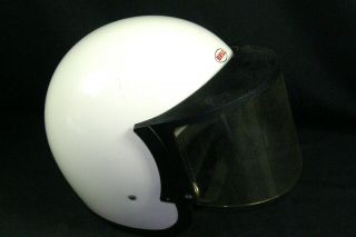 1974 Vintage Bell R - T Dot Motorcycle Rt Racing White Helmet Sz.  7 1/4