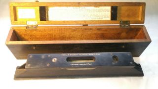 Vintage Starrett No.  199 15 " Master Precision Level With Wood Case Usa Good