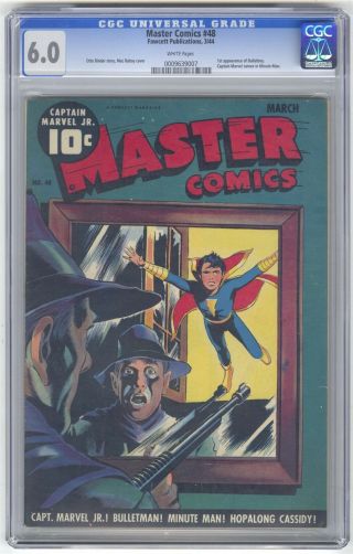 Master Comics 48 Cgc 6.  0 Vintage Fawcett Key Captain Marvel Jr.  1st Bulletboy