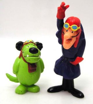 Vintage 1990s Dick Dastardly & Muttley Pvc Figure Set Of 2 From Uk (pvc - 005 - Fw)