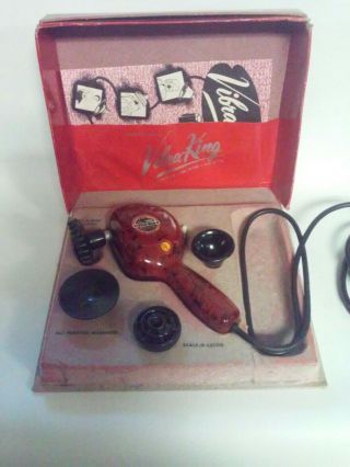 Vintage Vibra King Massager Model Fp W/ Box And Paperwork And
